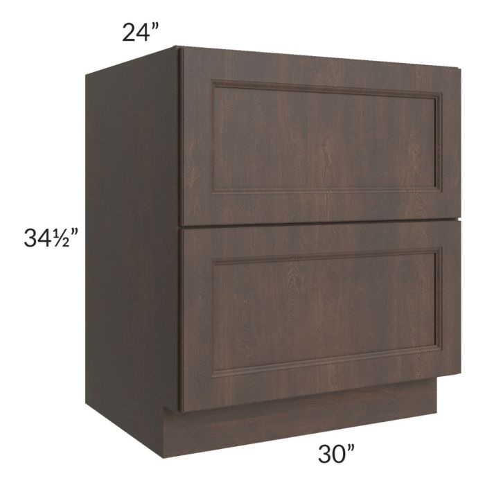 Tuscan Kona Brown 30" 2-Drawer Base Cabinet