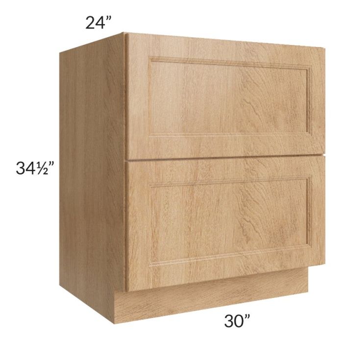 Tuscan Timber 30" 2-Drawer Base Cabinet