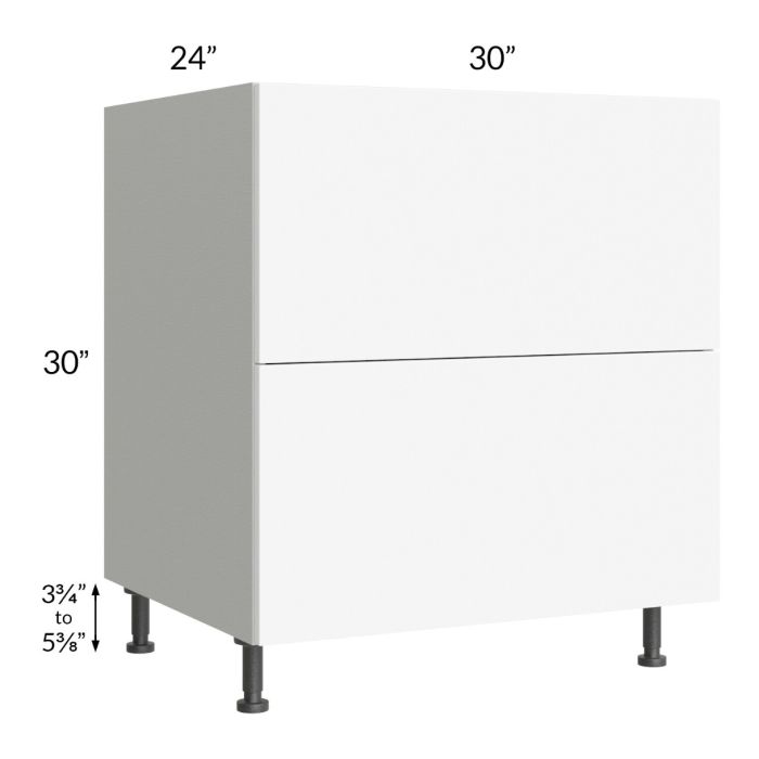 Milan White Matte 30" 2-Drawer Base Cabinet