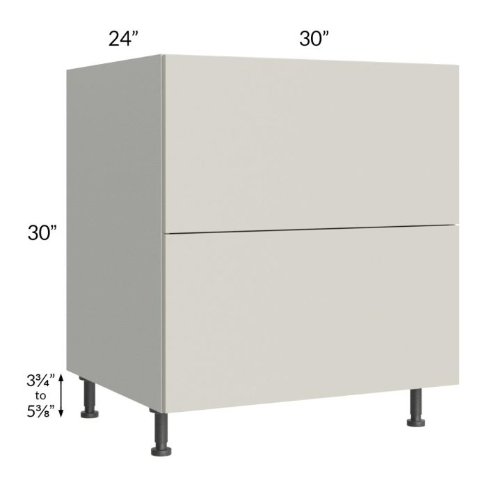 Milan Beige Matte 30" 2-Drawer Base Cabinet