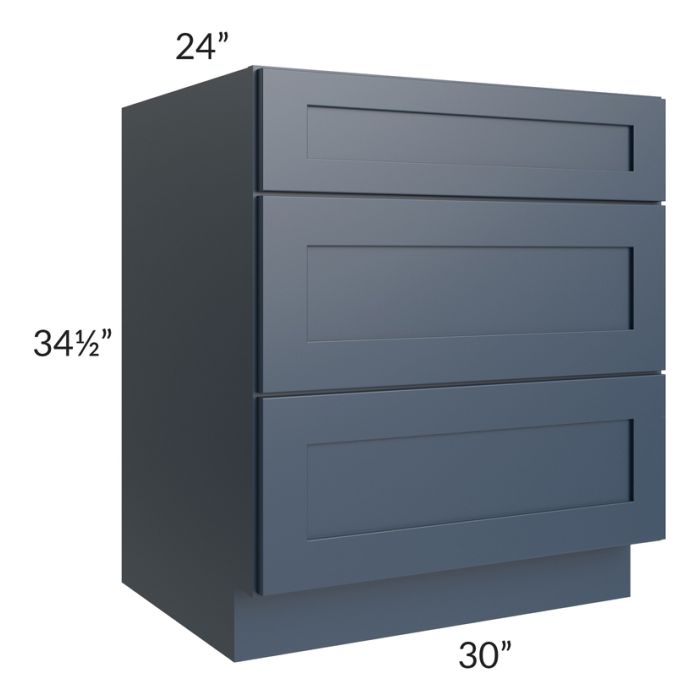 Midtown Blue Shaker 30" Drawer Base Cabinet