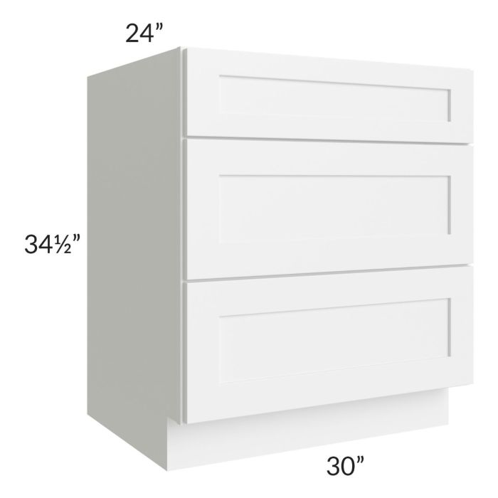 Alpine White Shaker 30" Drawer Base Cabinet