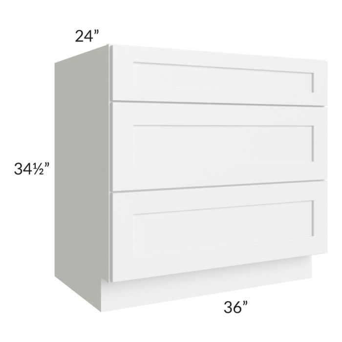 Alpine White Shaker 36" Drawer Base Cabinet