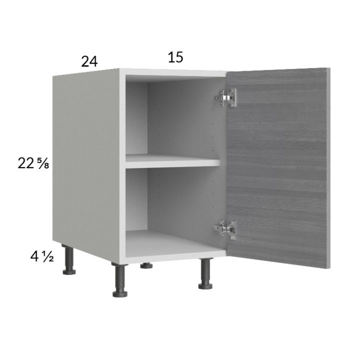 Euro Grey 15" Full Height Door Desk Base Cabinet