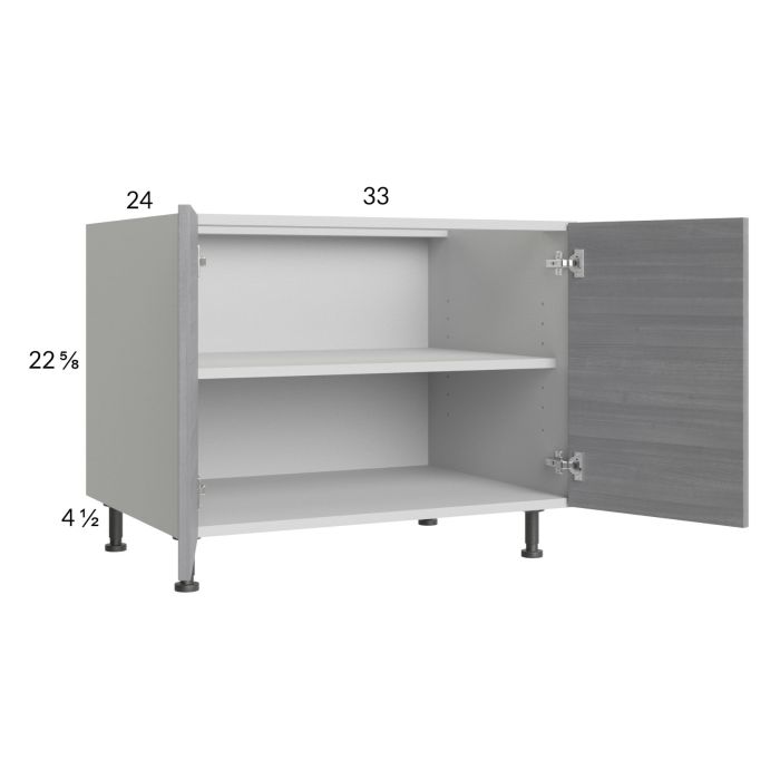 Euro Grey 33" Full Height Door Desk Base Cabinet