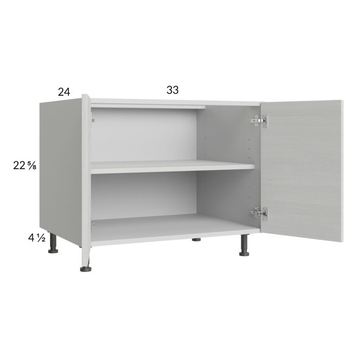 Euro White Grain 33" Full Height Door Desk Base Cabinet