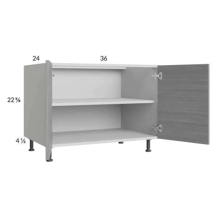 Euro Grey 36" Full Height Door Desk Base Cabinet 