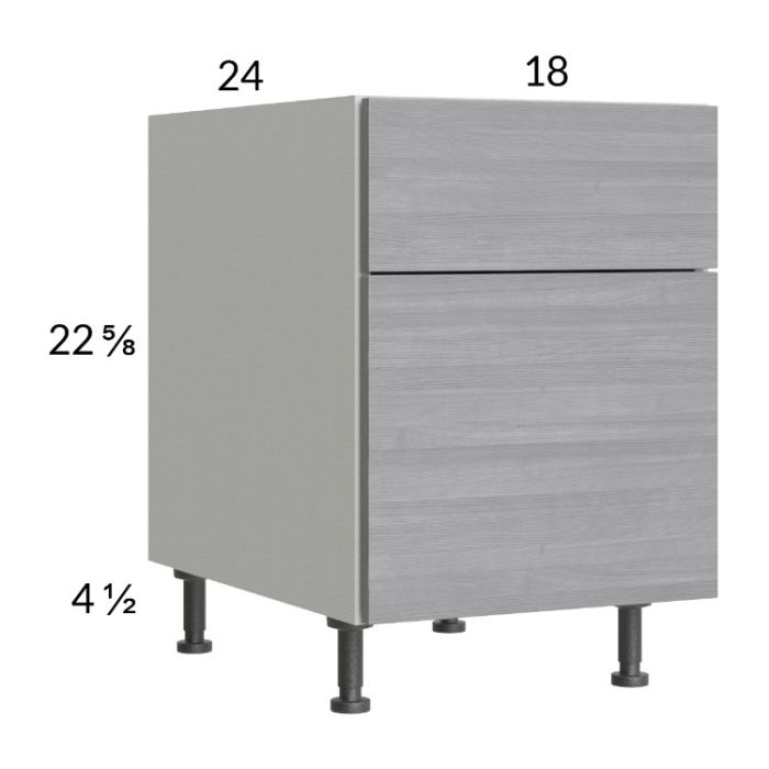 Euro Grey 18" 2-Drawer Desk Base Cabinet