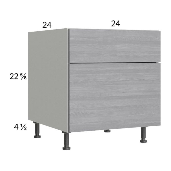 Euro Grey 24" 2-Drawer Desk Base Cabinet