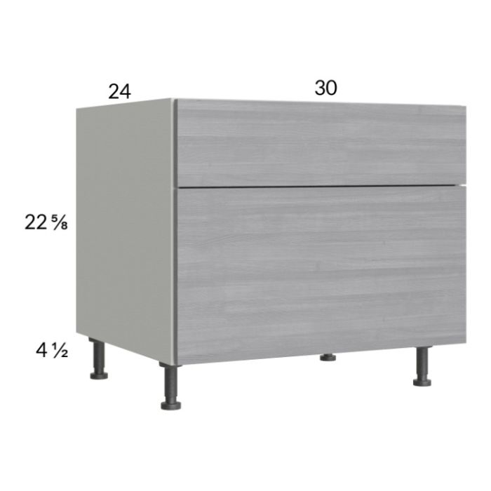 Euro Grey 30" 2-Drawer Desk Base Cabinet
