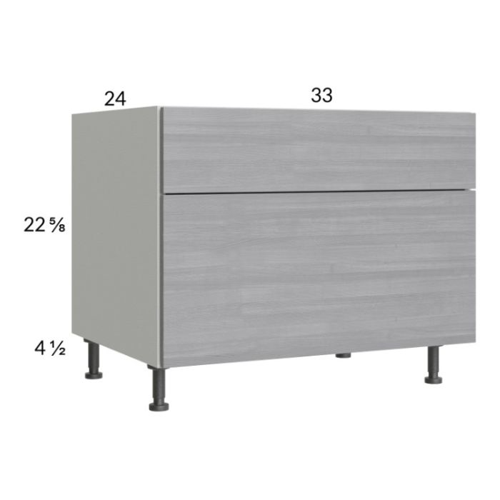 Euro Grey 33" 2-Drawer Desk Base Cabinet