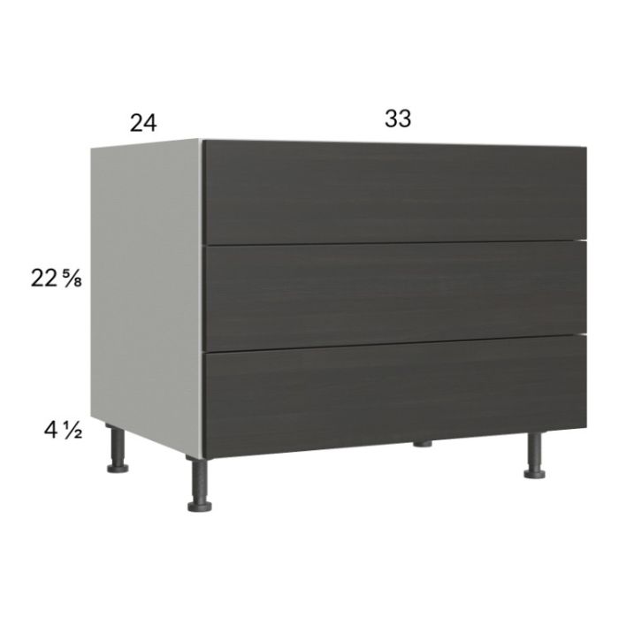 Euro Cafe 33" 3-Drawer Desk Base Cabinet
