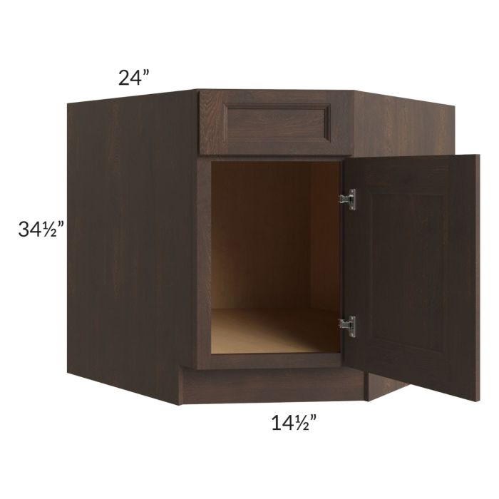 Tuscan Kona Brown 36" Diagonal Corner Sink Base