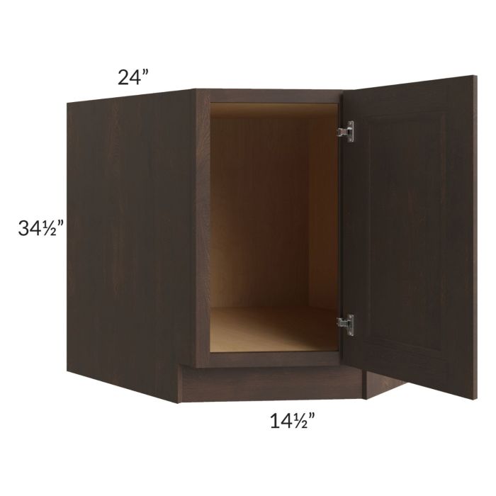 Tuscan Kona Brown 36" Full Height Door Diagonal Corner Sink Base