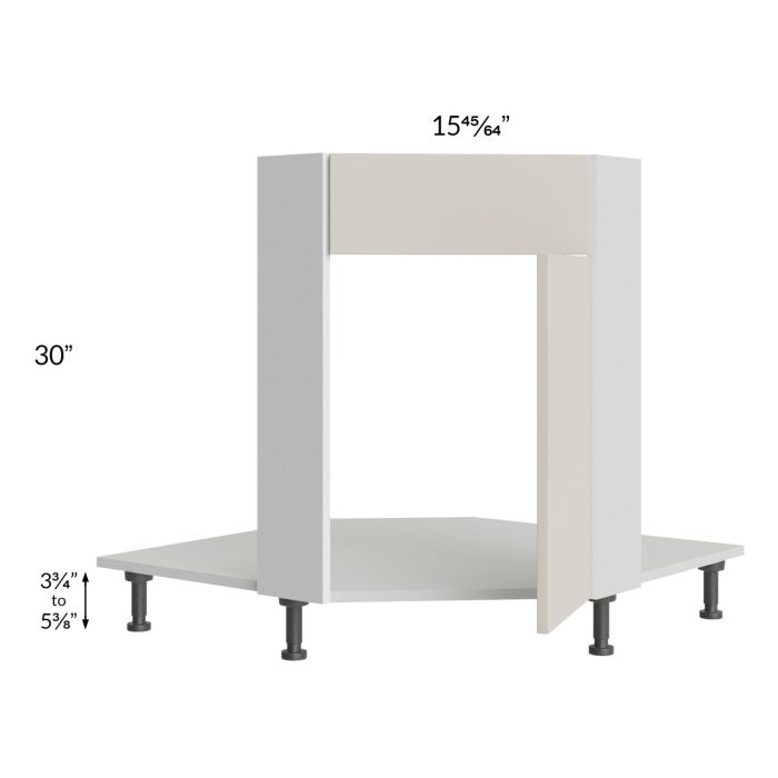 Milan Beige Matte 36" Diagonal Corner Sink Front