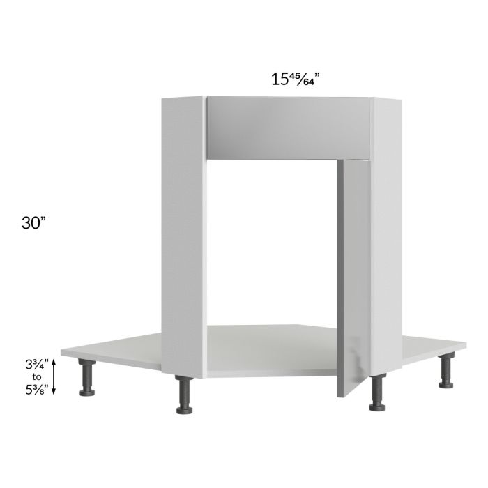 Milan Grey Gloss 36" Diagonal Corner Sink Front