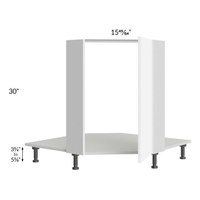 Milan White Matte 36" Full Height Door Diagonal Corner Sink Front