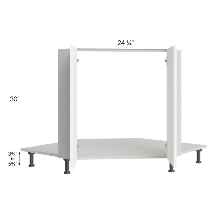 Milan White Matte 42" Full Height Door Diagonal Corner Sink Front