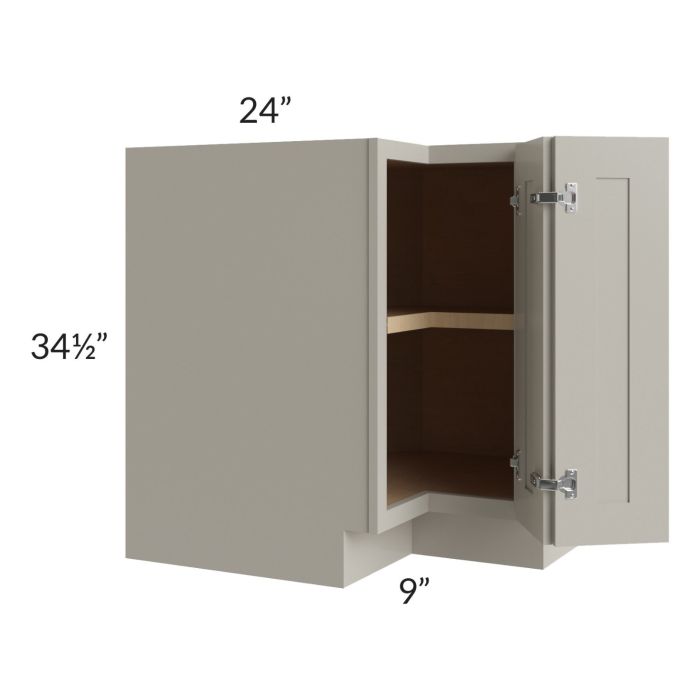 Stratton Light Grey Shaker 33" Easy Reach Corner Base Cabinet