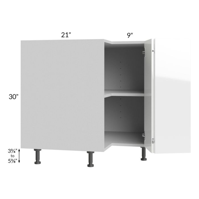 Milan White Gloss 33" Easy Reach Corner Cabinet