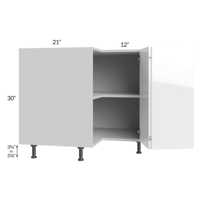 Milan White Gloss 36" Easy Reach Corner Cabinet