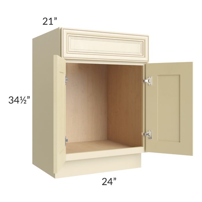 Phoenix Cream Glaze 24" Vanity Sink Base Cabinet