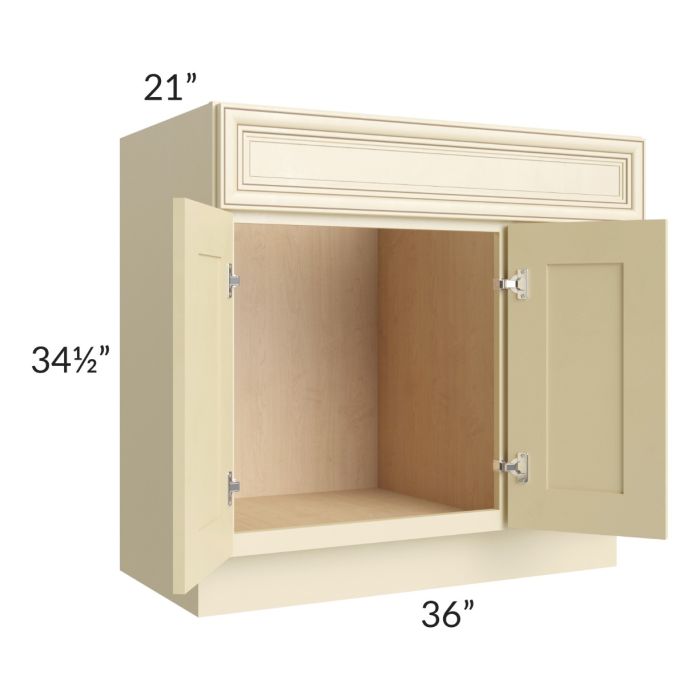 Phoenix Cream Glaze 36x21 Vanity Sink Base Cabinet (Doors on Left)