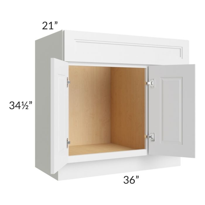 Charlotte White 36x21 Vanity Sink Base Cabinet (Doors on Left)