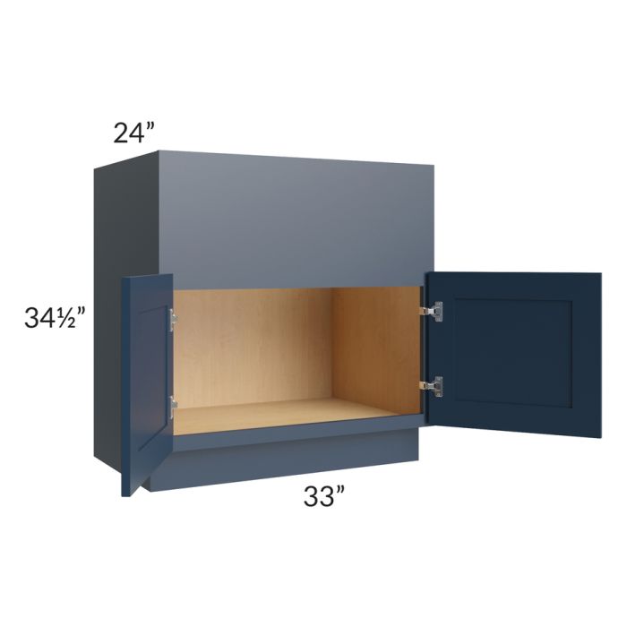 Midtown Blue Shaker 33" Farm Sink Base Cabinet