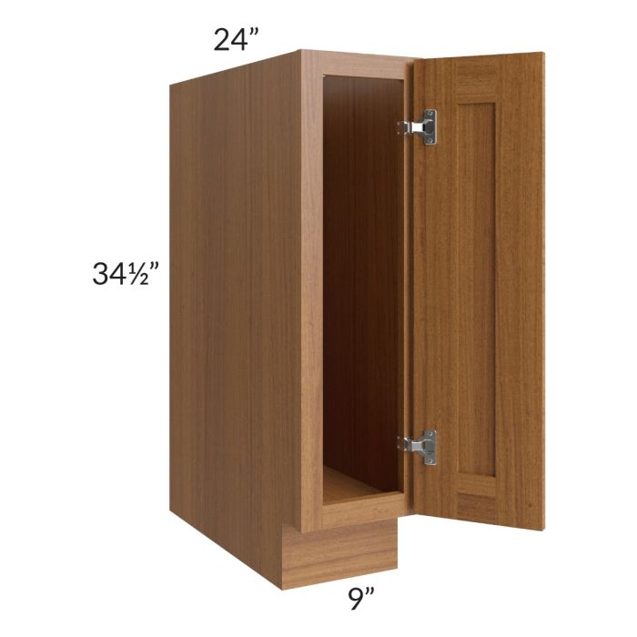 Artisan Walnut Shaker 9" Full Height Door Base Cabinet