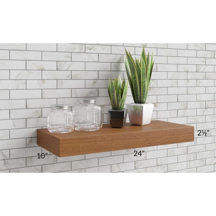 Aspen White Shaker 24" Floating Walnut Shelf