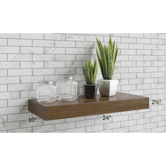 Tuscan Kona Brown 24" Floating Walnut Shelf