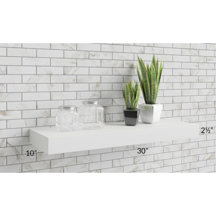 Aspen White Shaker 30" Floating White Shelf