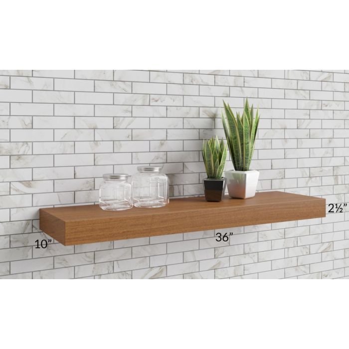 Aspen White Shaker 36" Floating Walnut Shelf