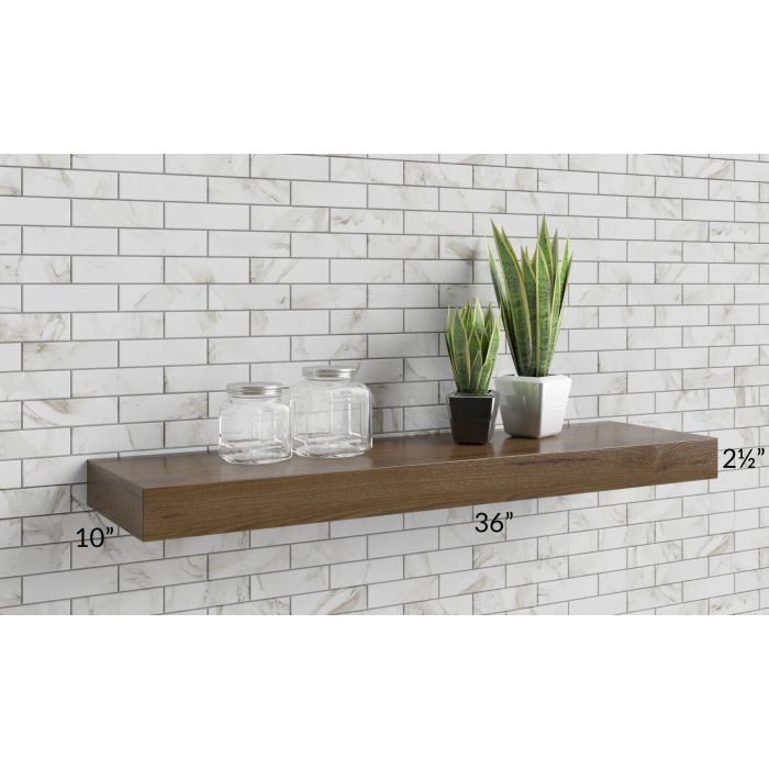 Tuscan Stone 36" Floating Walnut Shelf