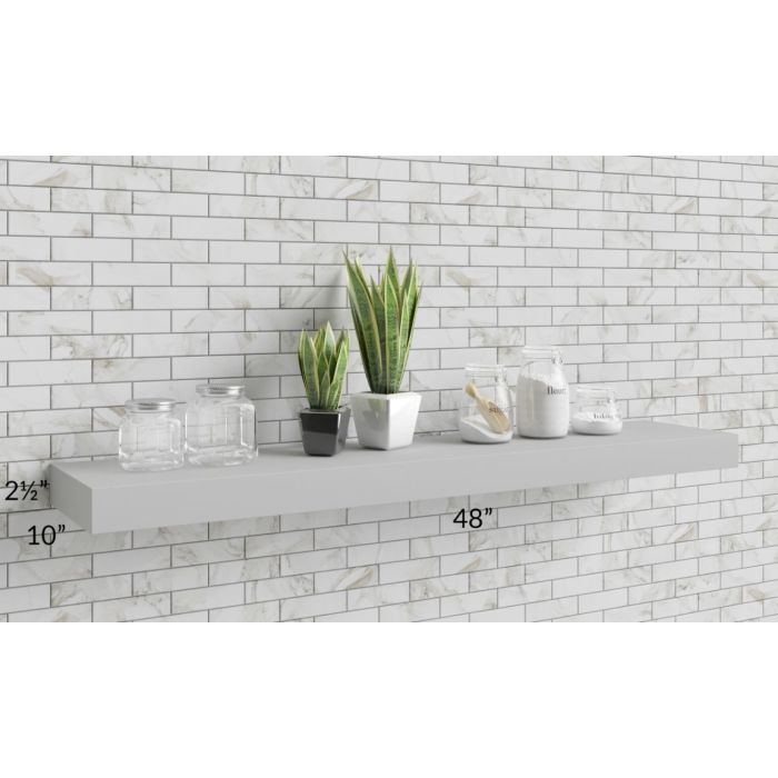 Tuscan Painted Grey 48" Floating Shelf