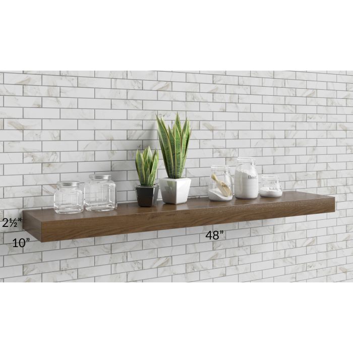 Tuscan Stone 48" Floating Walnut Shelf