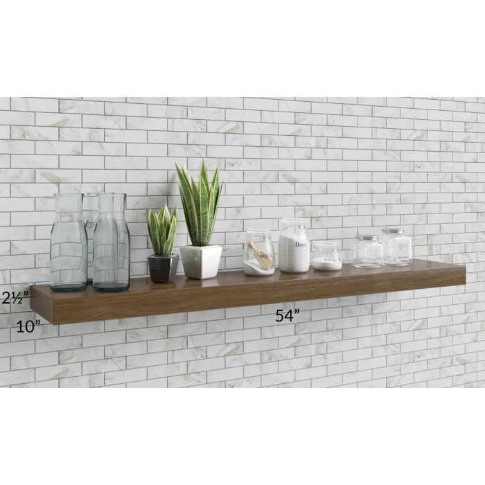 Tuscan Oyster 54" Floating Walnut Shelf