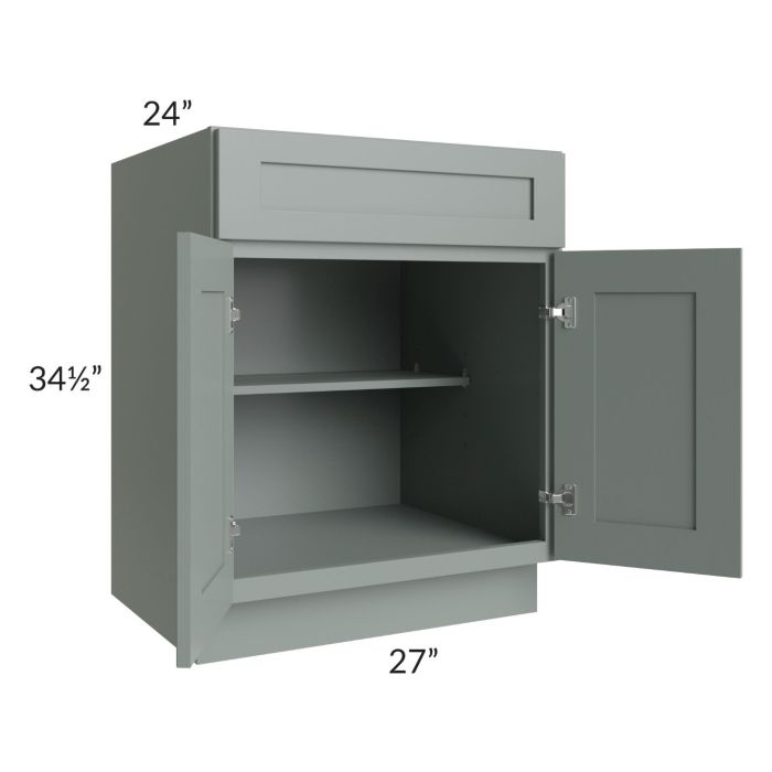 Woodland Green Shaker 24" 2-Drawer Base Cabinet