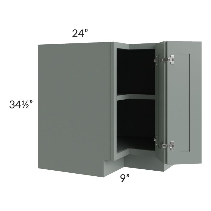 Woodland Green Shaker 24" 2-Drawer Base Cabinet