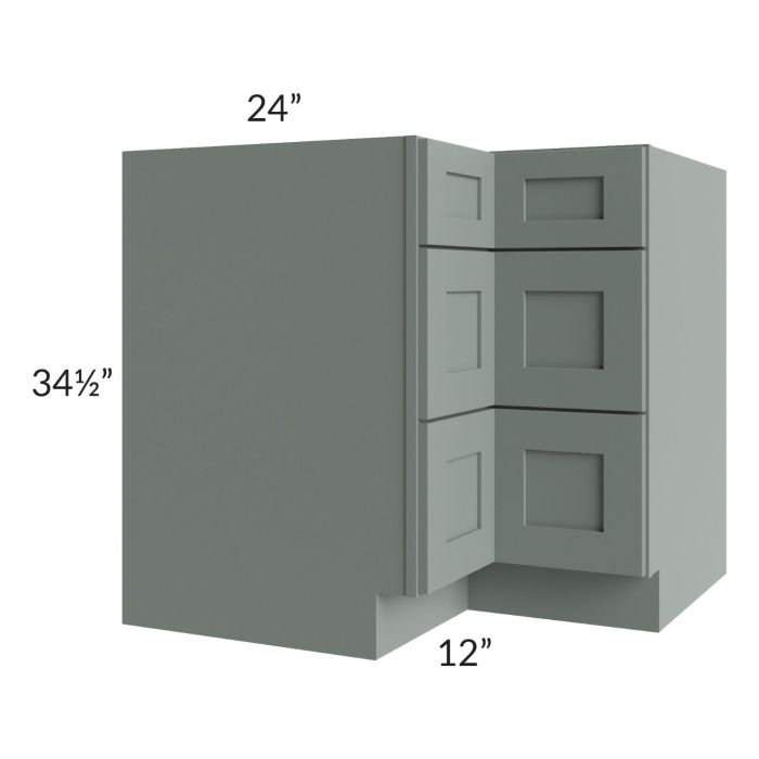 Woodland Green Shaker 24" 2-Drawer Base Cabinet