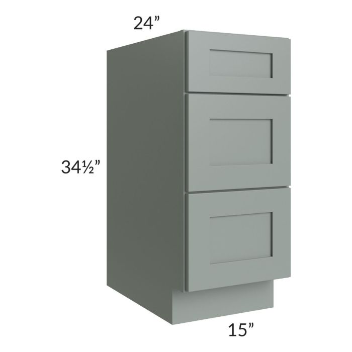 Woodland Green Shaker 24" 2-Drawer Base Cabinet