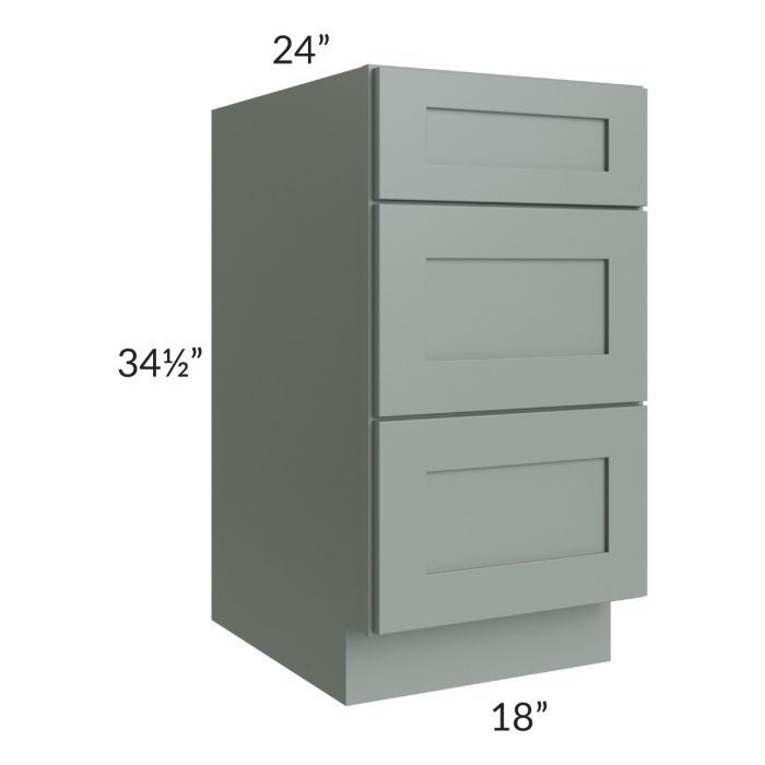 Woodland Green Shaker 24" 2-Drawer Base Cabinet