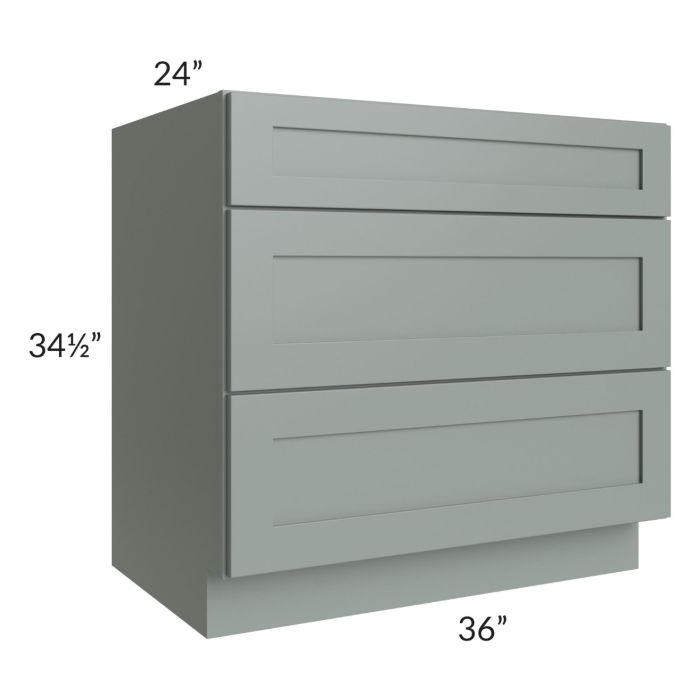 Woodland Green Shaker 24" 2-Drawer Base Cabinet