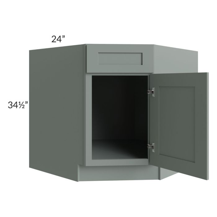 Woodland Green Shaker 24" 2-Drawer Base Cabinet