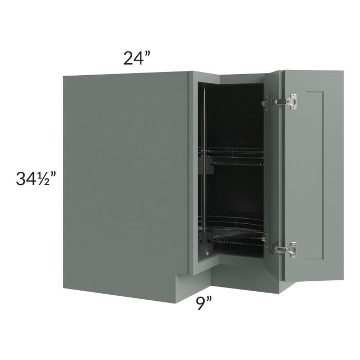 Woodland Green Shaker 24" 2-Drawer Base Cabinet
