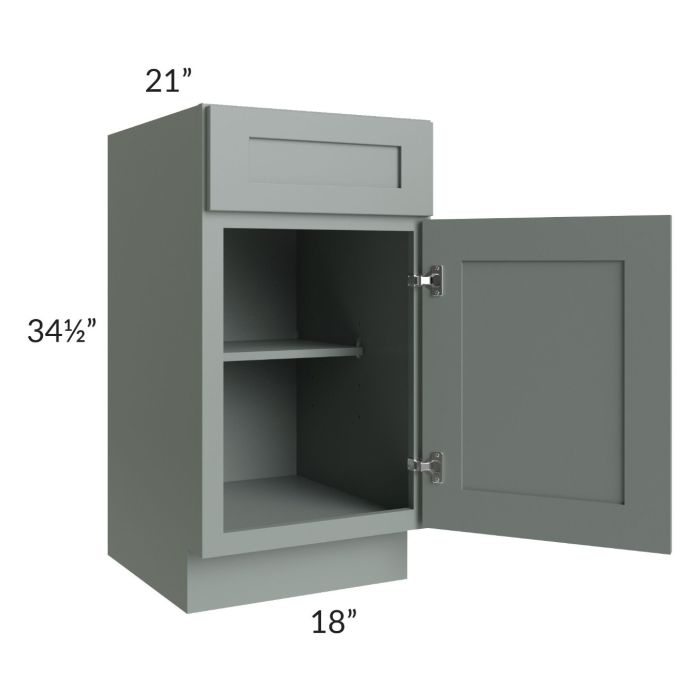 Woodland Green Shaker 24" 2-Drawer Base Cabinet