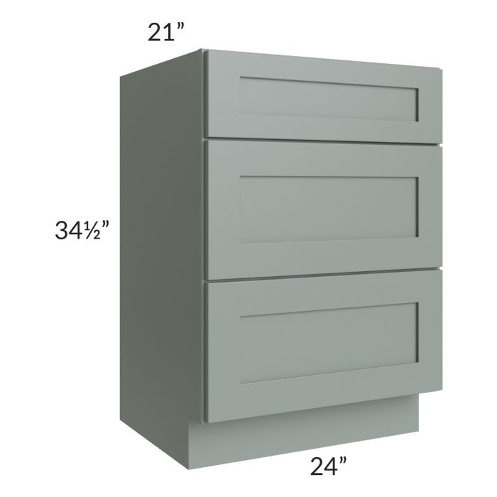 Woodland Green Shaker 24" 2-Drawer Base Cabinet