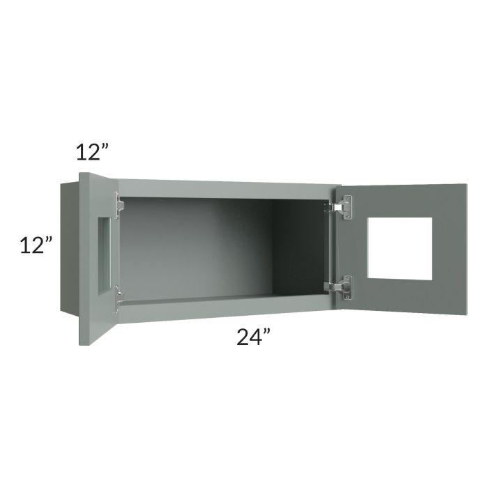 Woodland Green Shaker 24" 2-Drawer Base Cabinet