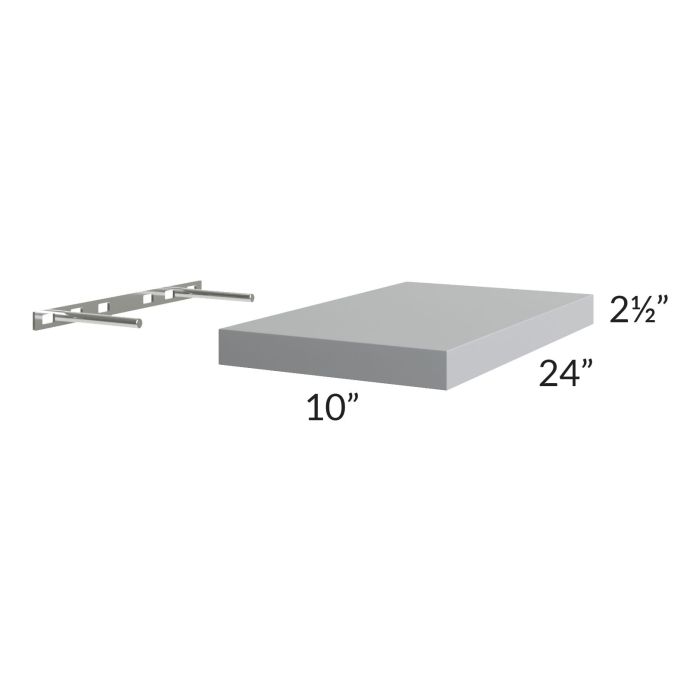 Asheville Grey Shaker 24" Floating Shelf